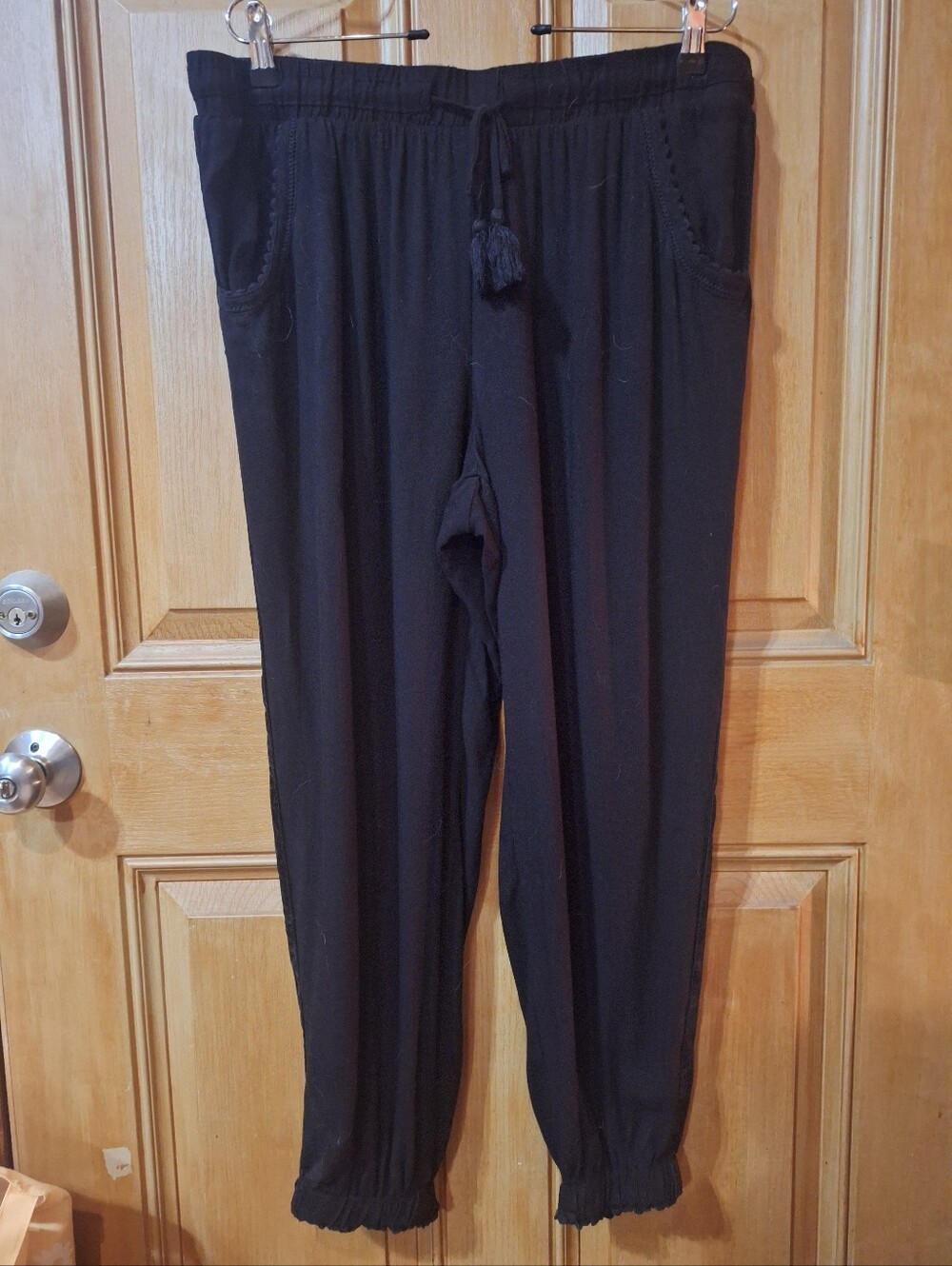 Knox Rose Black Drawstring Soft Pants Large